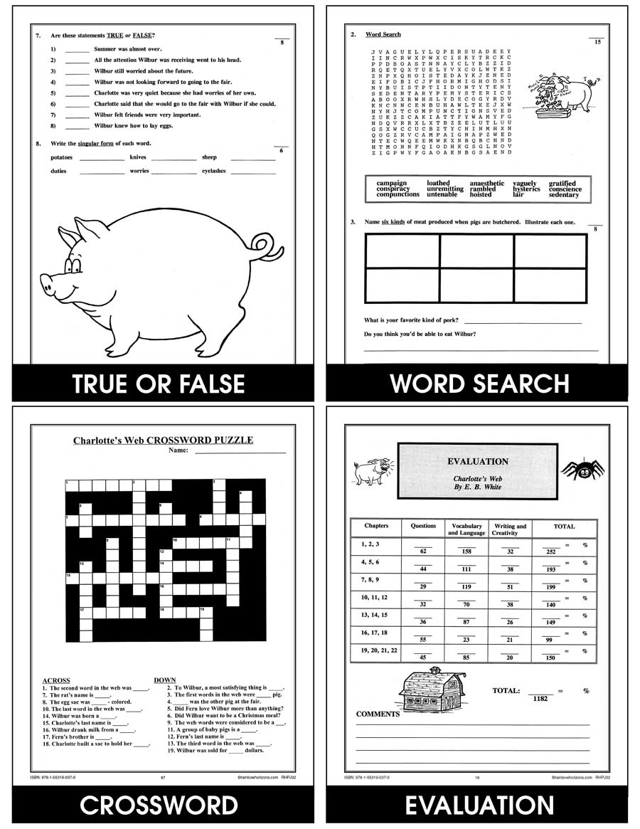 Free Printable CharlotteS Web Worksheets