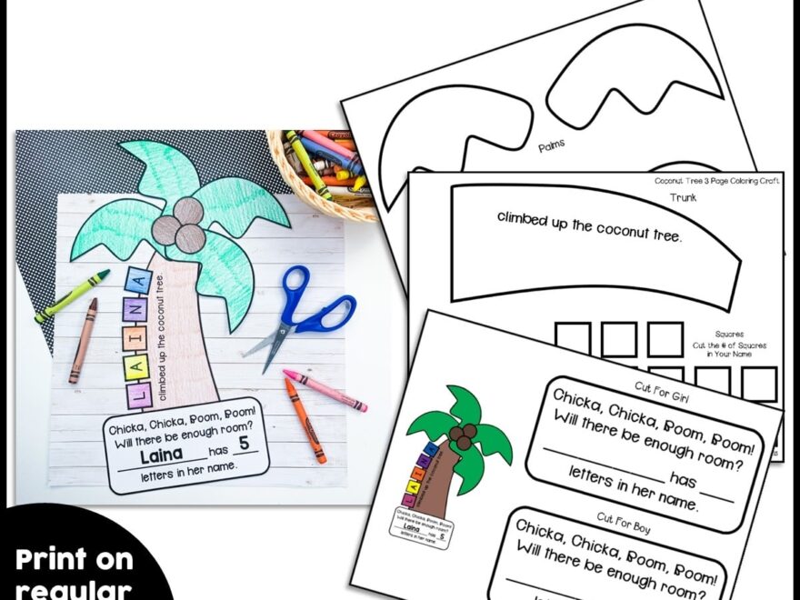 Chicka Chicka Boom Boom Name Craft Activity Crafty Bee Creations