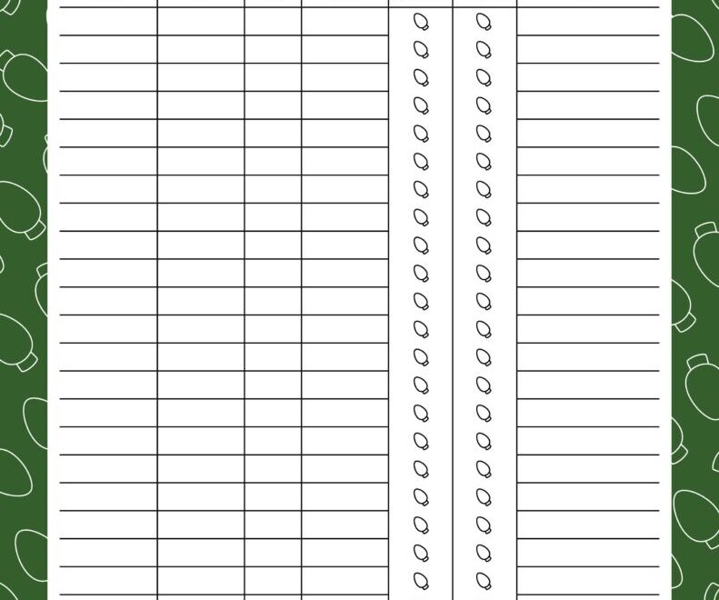 Christmas Gift List Templates 20 FREE Pages Printabulls