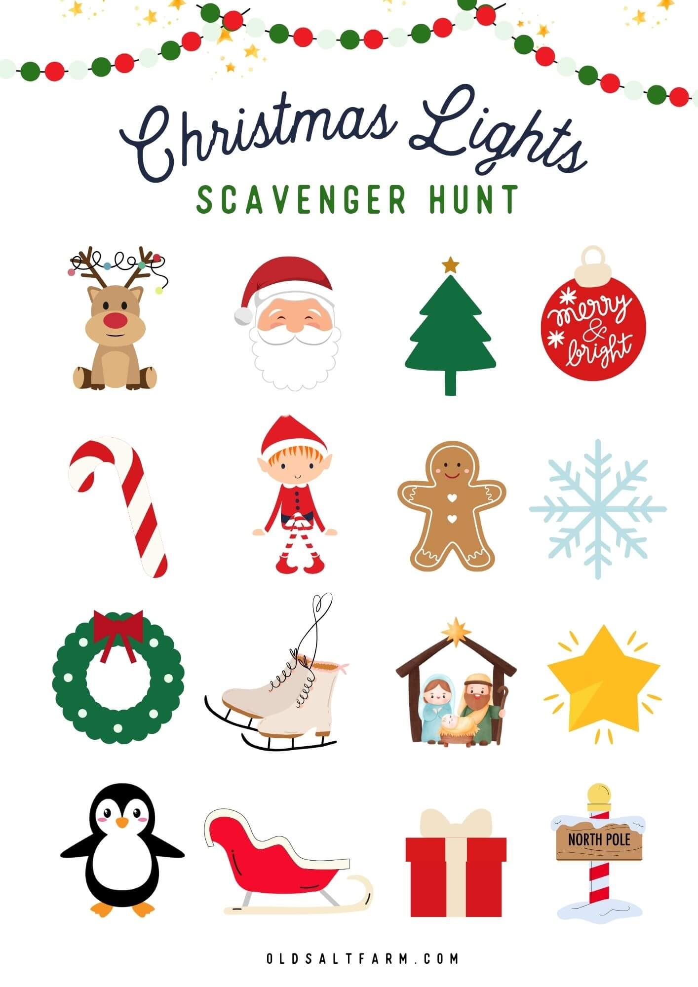 Christmas Light Scavenger Hunt Free Printable Old Salt Farm