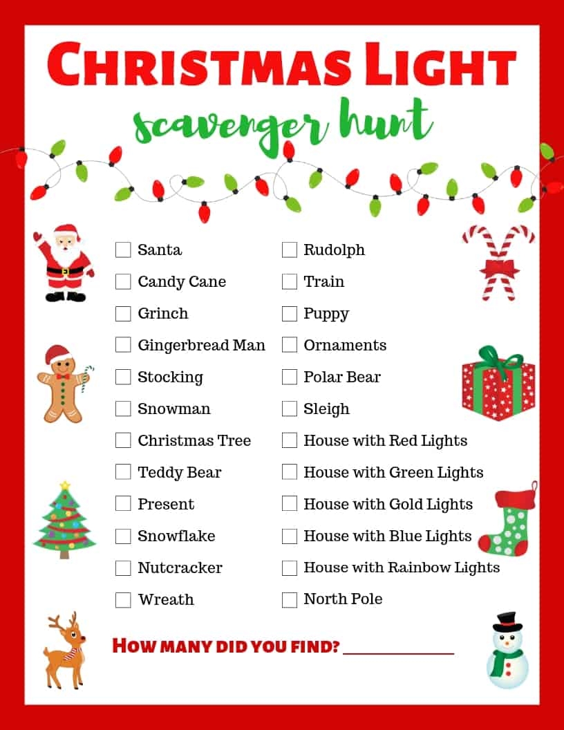 Christmas Light Scavenger Hunt 