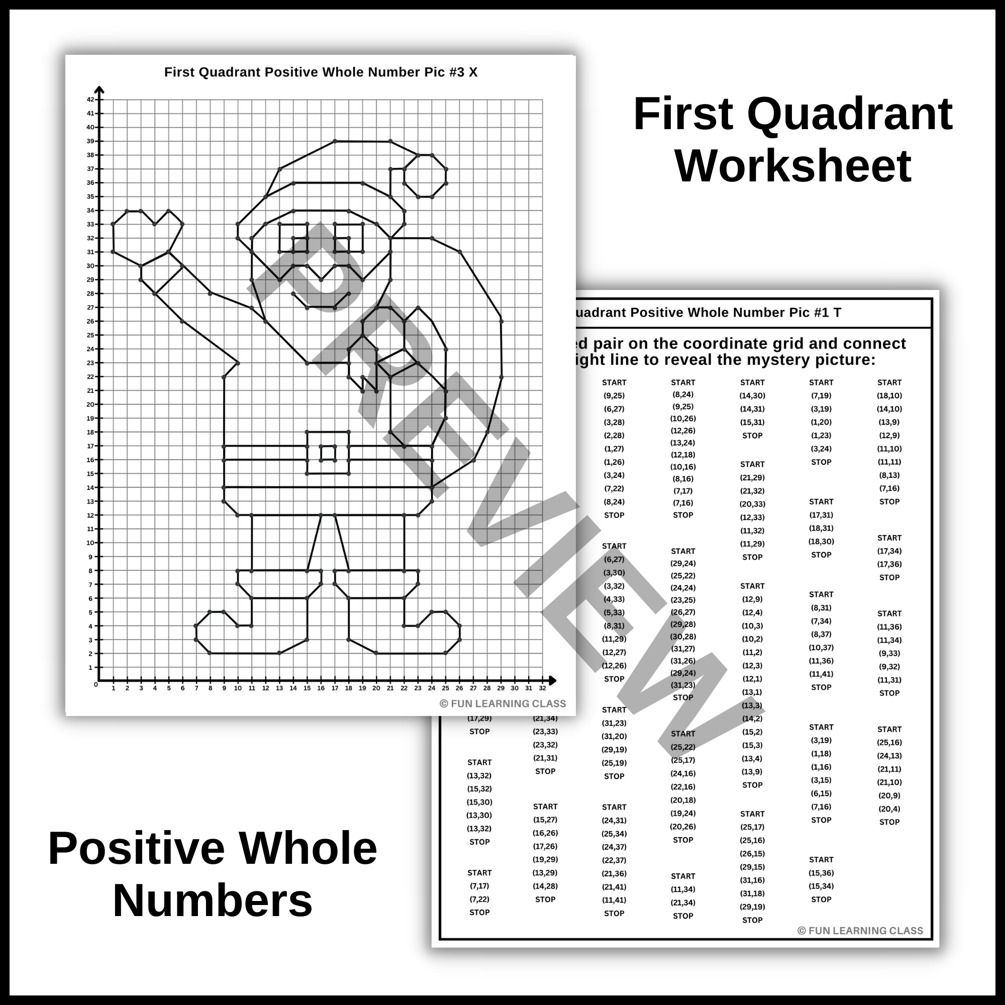 Christmas Santa Claus Coordinate Graphing Plotting Points Ordered Pairs Mystery Picture Math Drawing Made By Teachers