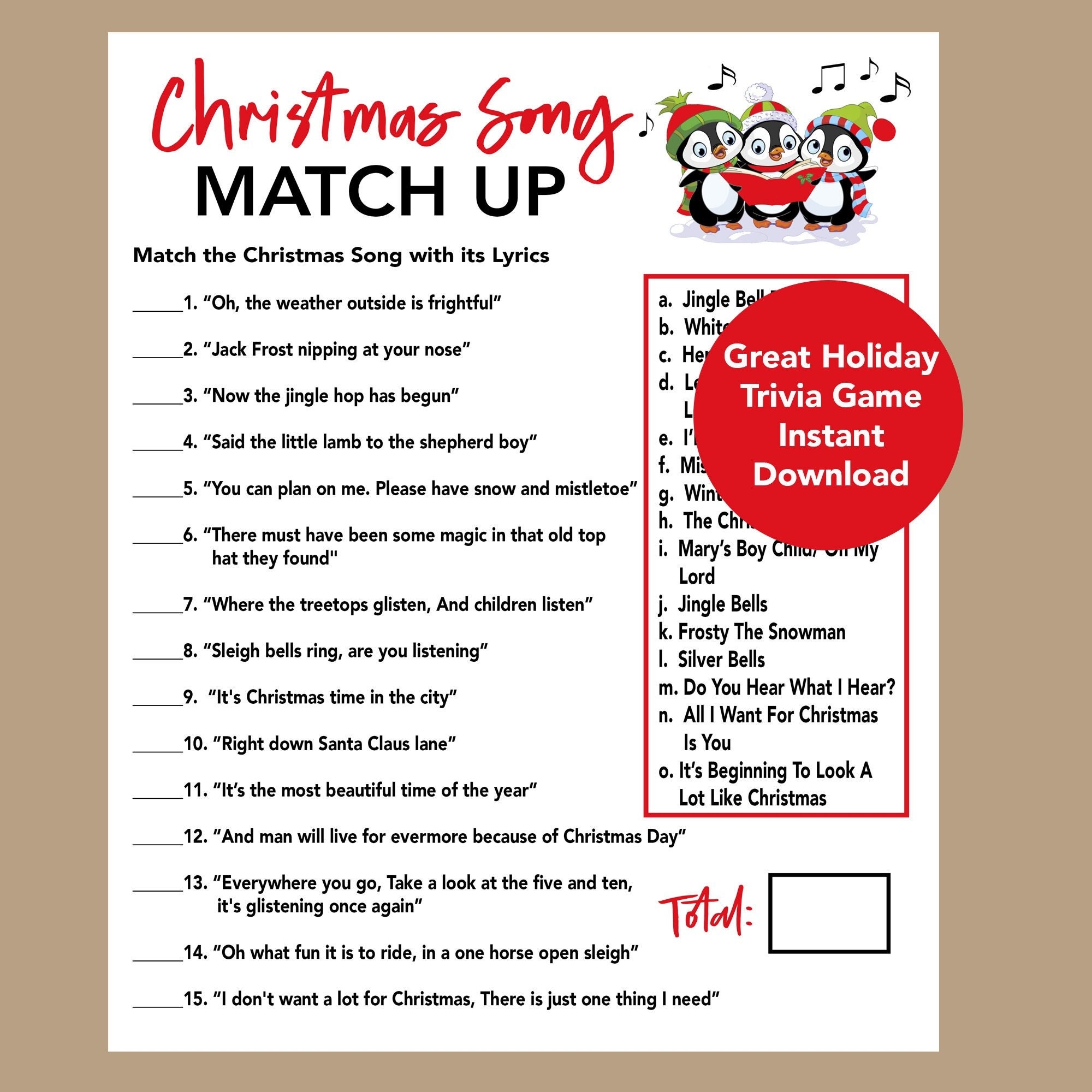 Christmas Song Trivia Game Christmas Trivia 2023 Christmas Music Trivia Printable Games Christmas Party Games For Kids Adults Etsy