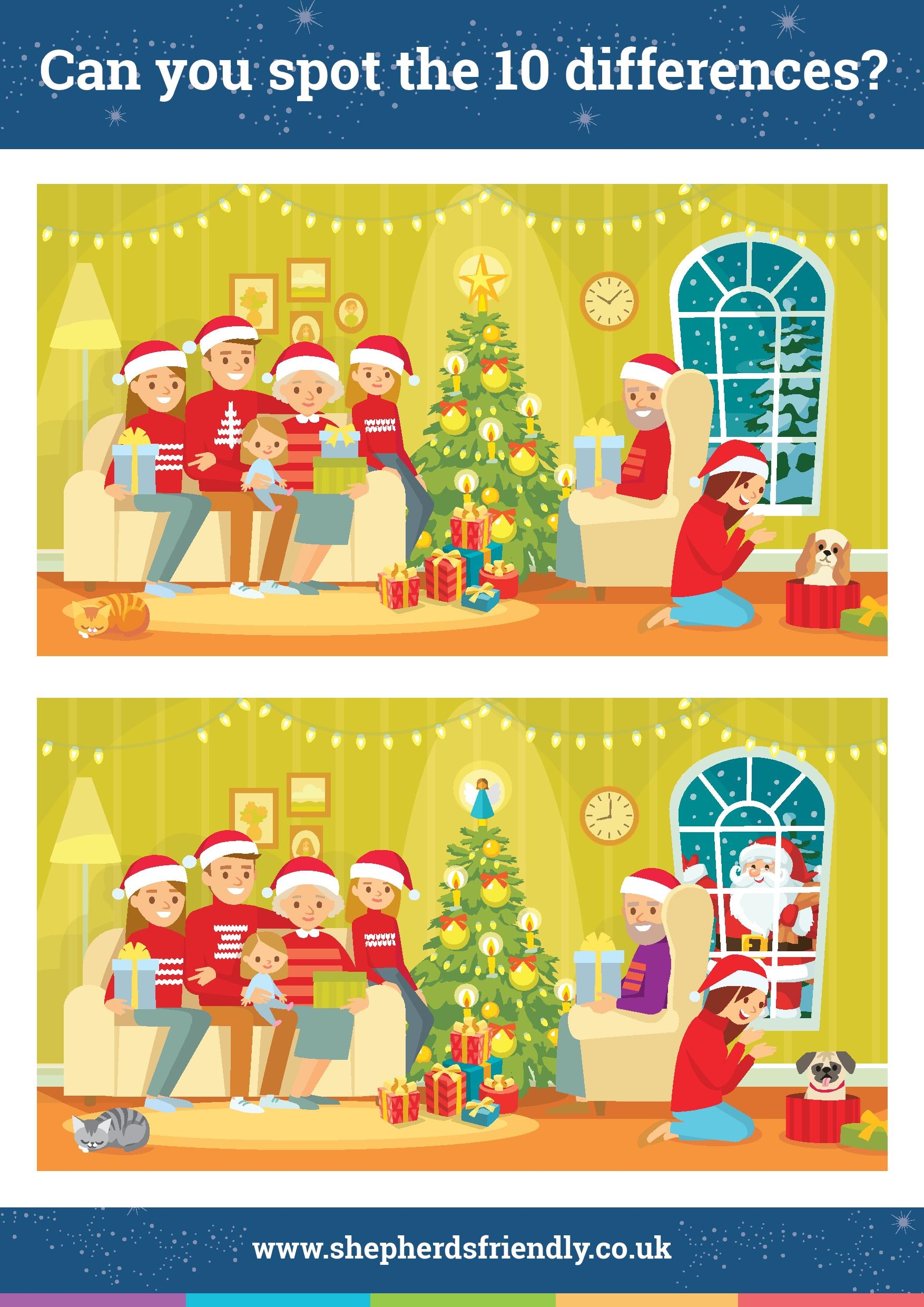 Christmas Spot The Difference Shepherds Friendly