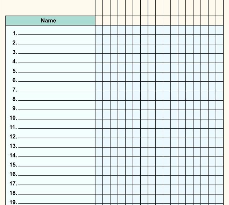 Class List Blank 10 Free PDF Printables Printablee