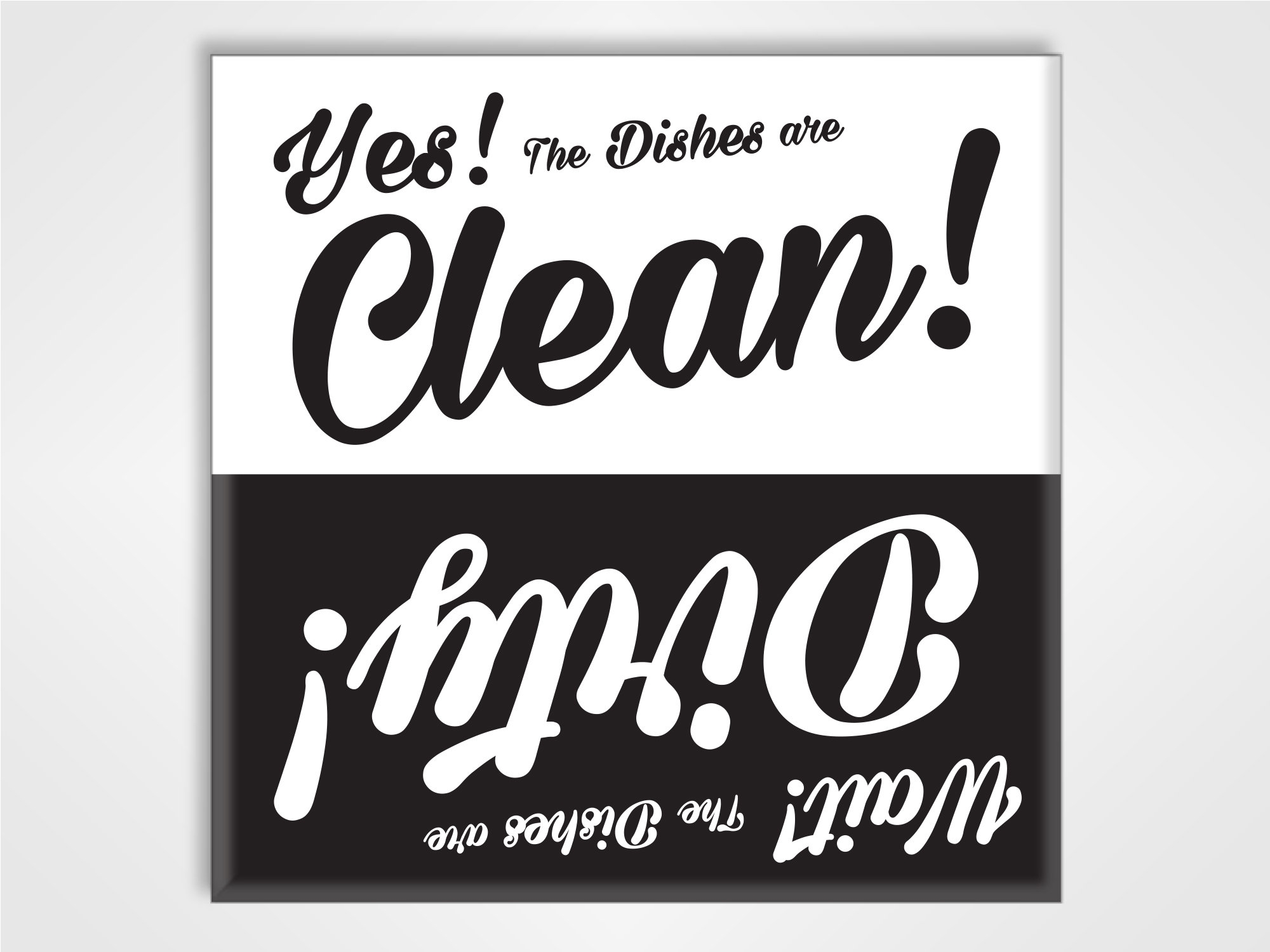 Clean Dirty Dishwasher Magnet Sign Funny Yes And Wait Design Etsy