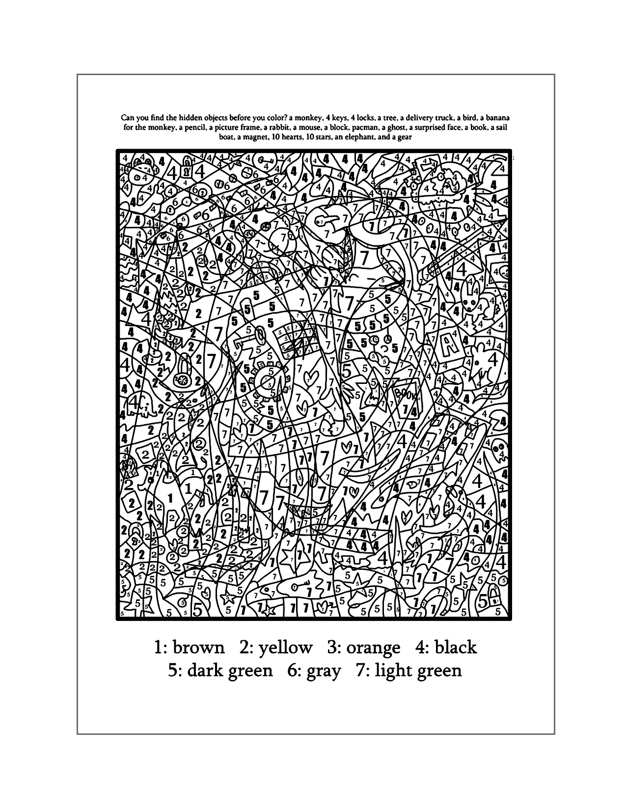 Complicated Color By Number Printables
