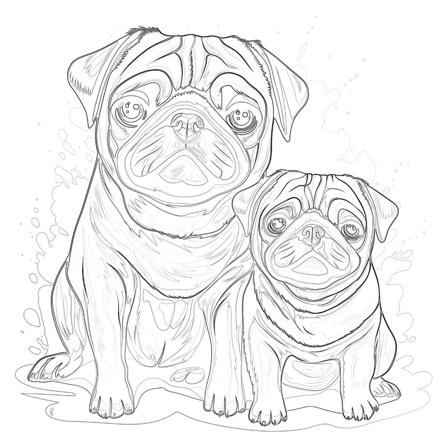 Coloring Pages Of Pugs Coloring Pages Mimi Panda