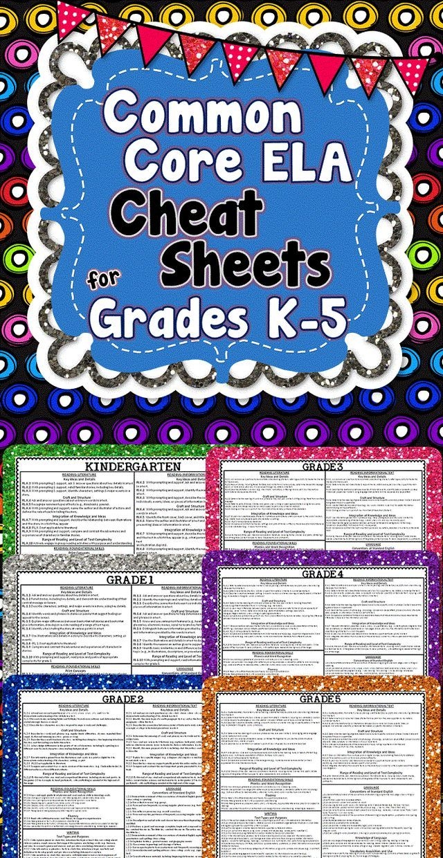 Common Core ELA Cheat Sheets Common Core Galore And More 
