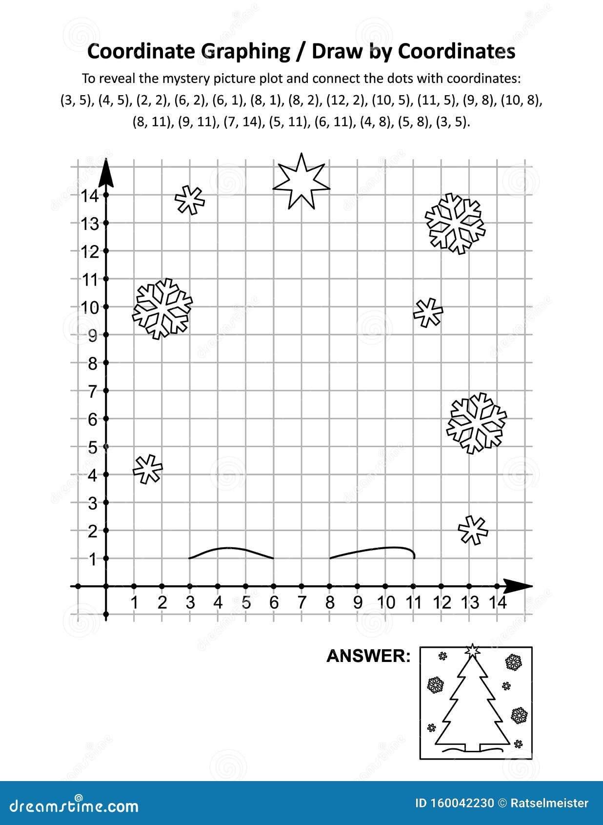 Free Printable Coordinate Graphing Holiday Pictures Worksheets