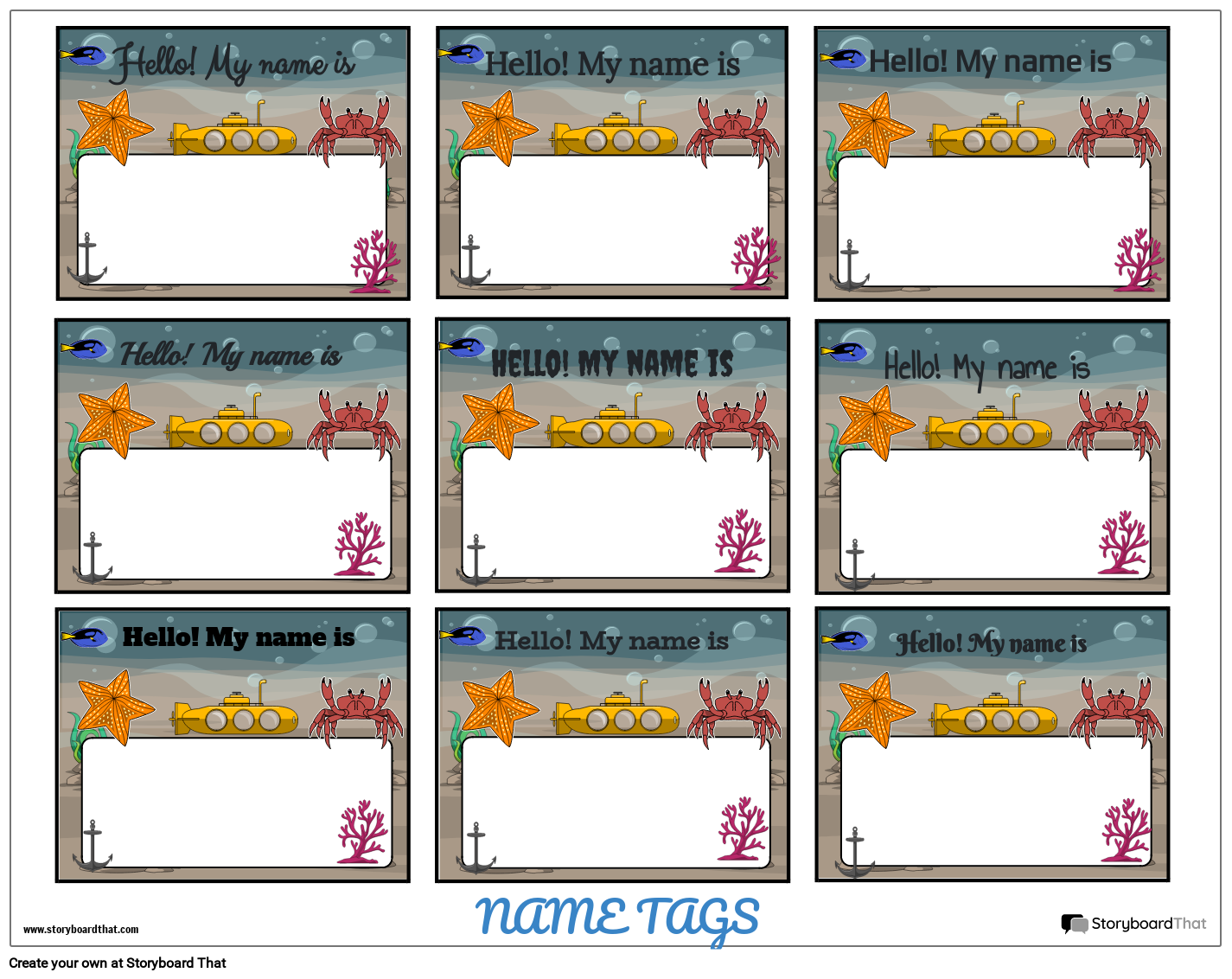 Create Custom Name Tag Templates Online Maker