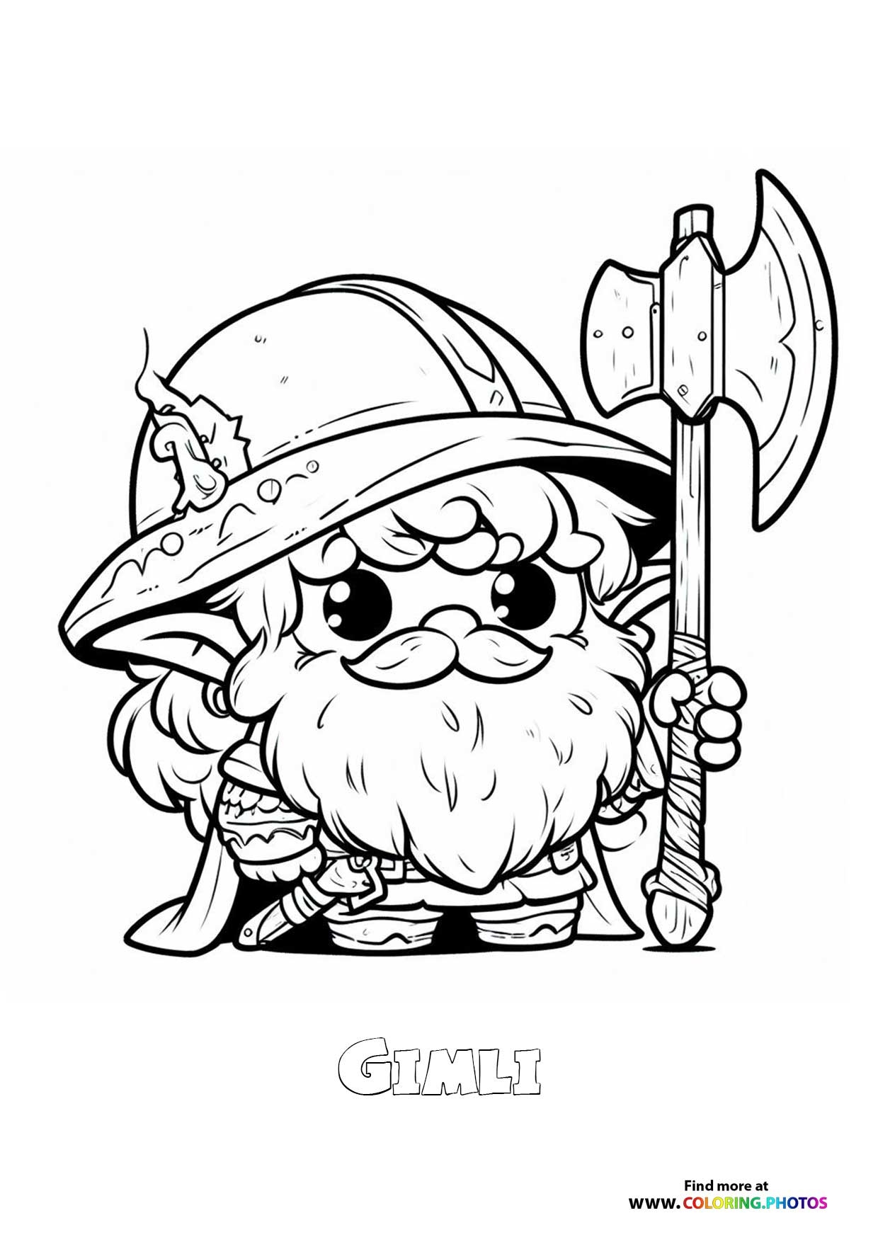 Cute Gimli Coloring Pages For Kids
