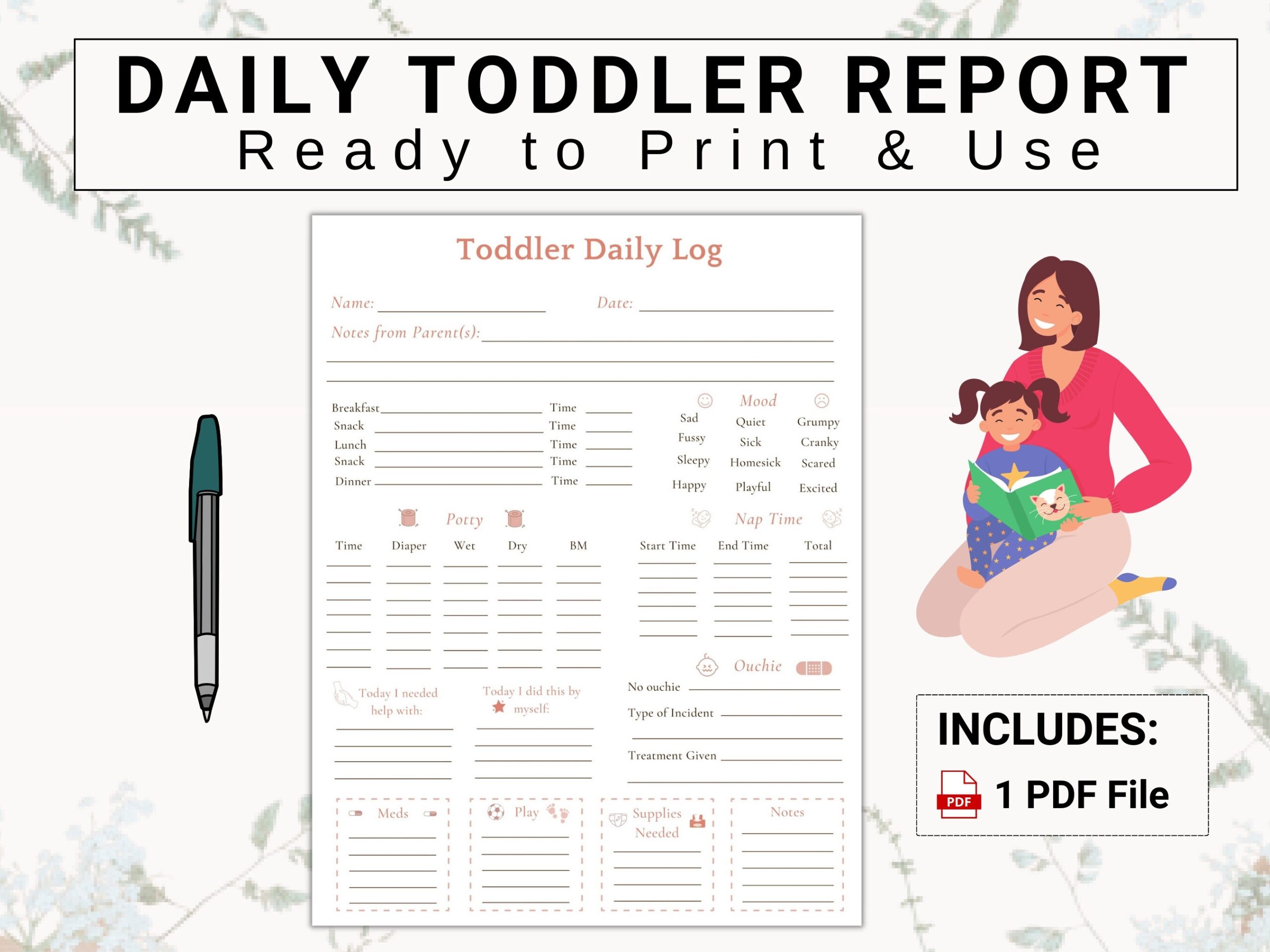 Printable Infant Daily Report Form
