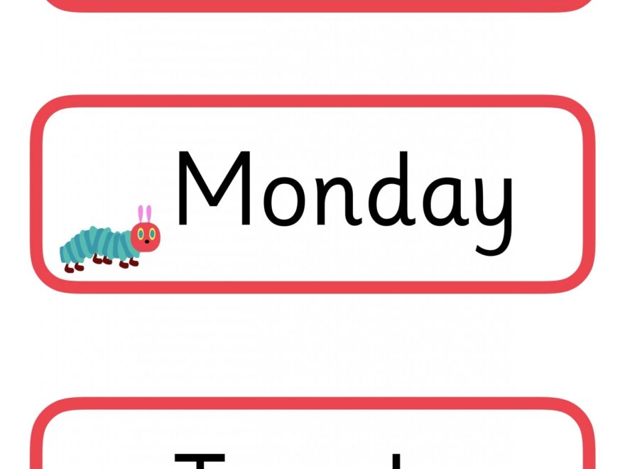 Days Of The Week Hungry Caterpillar Style Printable Teaching Resources Print Play Learn