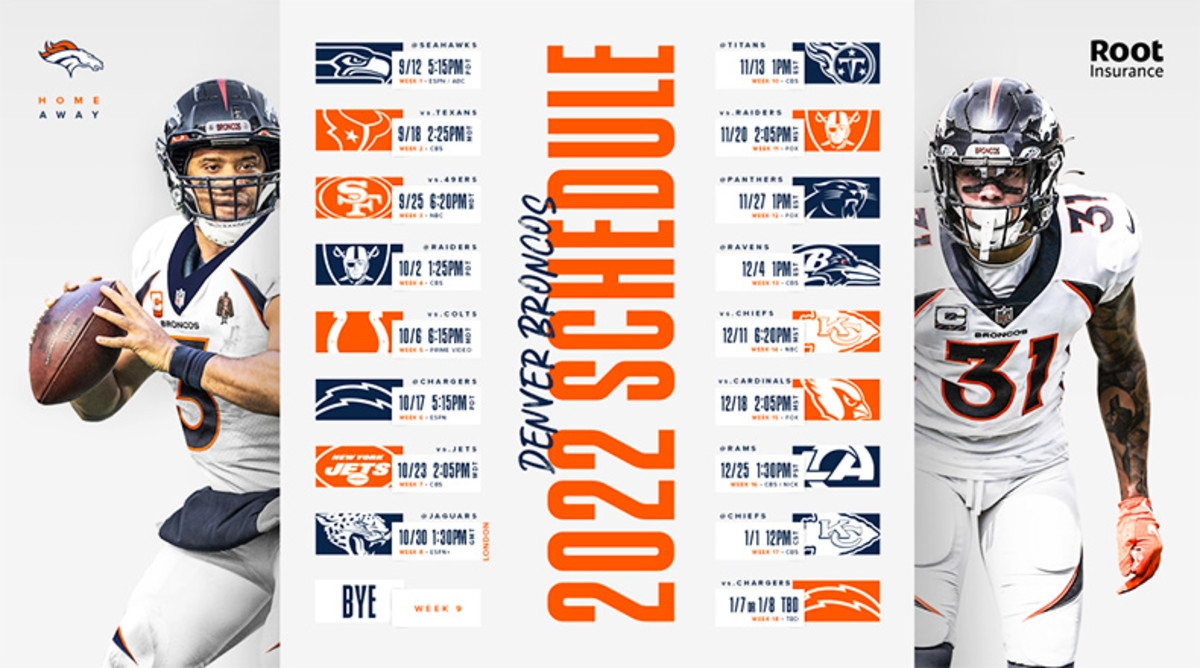 Printable 2025 Denver Bronco Schedule