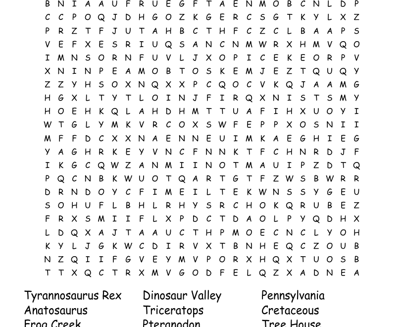 Dinosaurs Before Dark Word Search WordMint