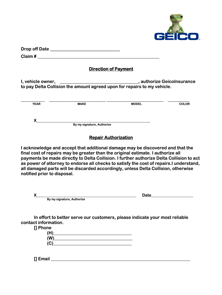 Direction Of Payment Fill Online Printable Fillable Blank PdfFiller