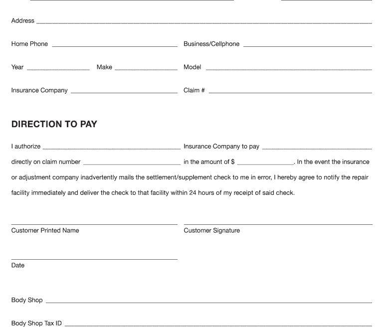 Direction To Pay Form Template Fill Online Printable Fillable Blank PdfFiller