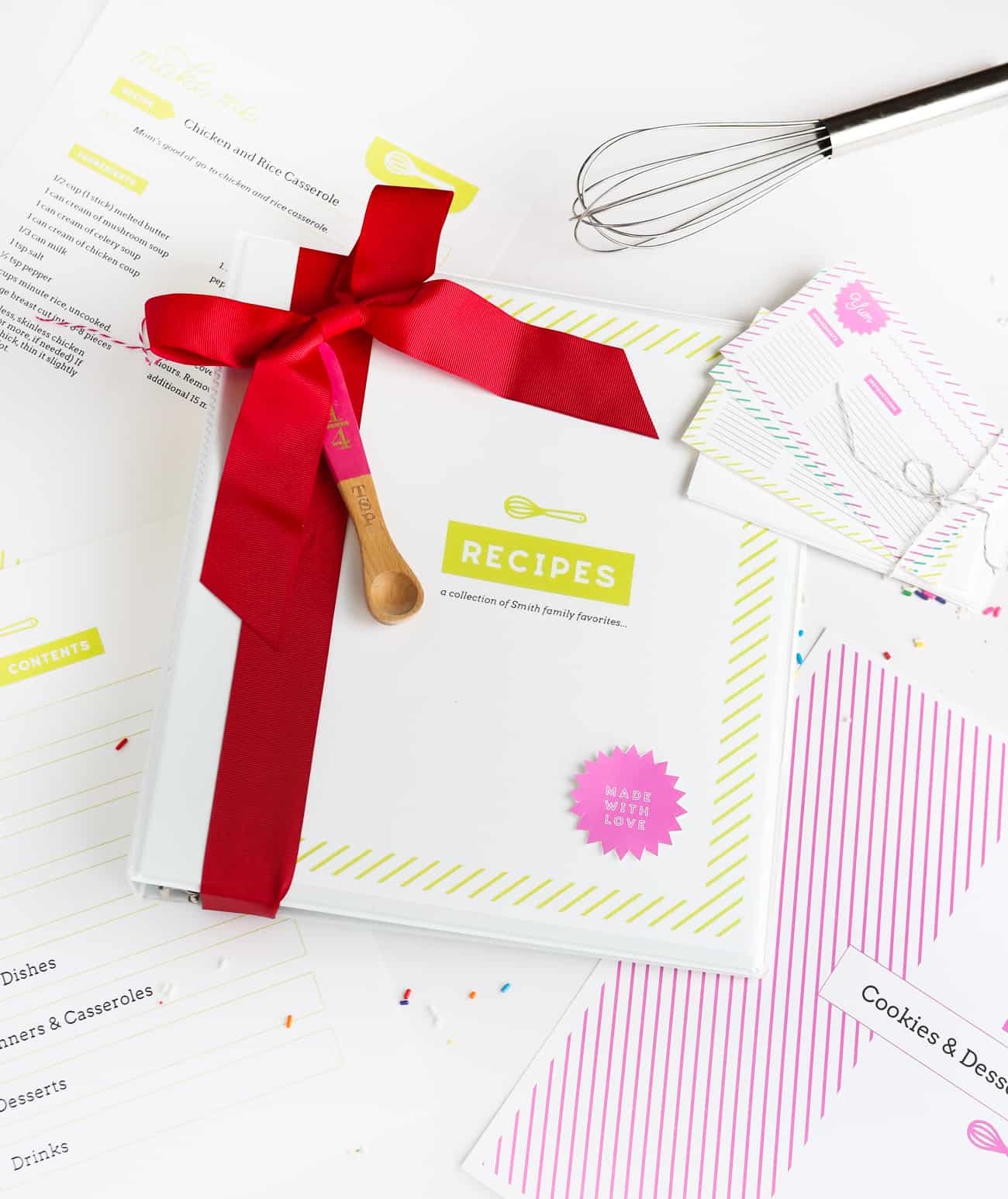 DIY Recipe Book with Free Printable Recipe Binder Kit 