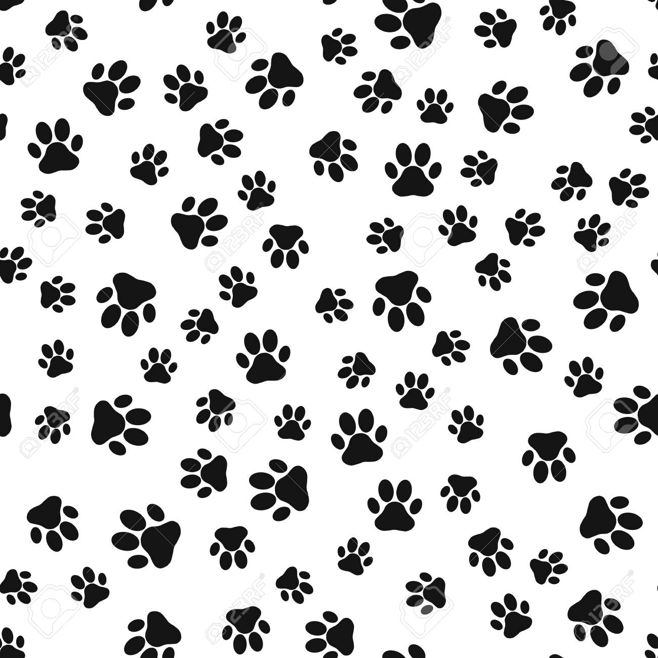 Dog Paw Print Pattern Seamless On White Background Royalty Free SVG Cliparts Vectors And Stock Illustration Image 91625860 