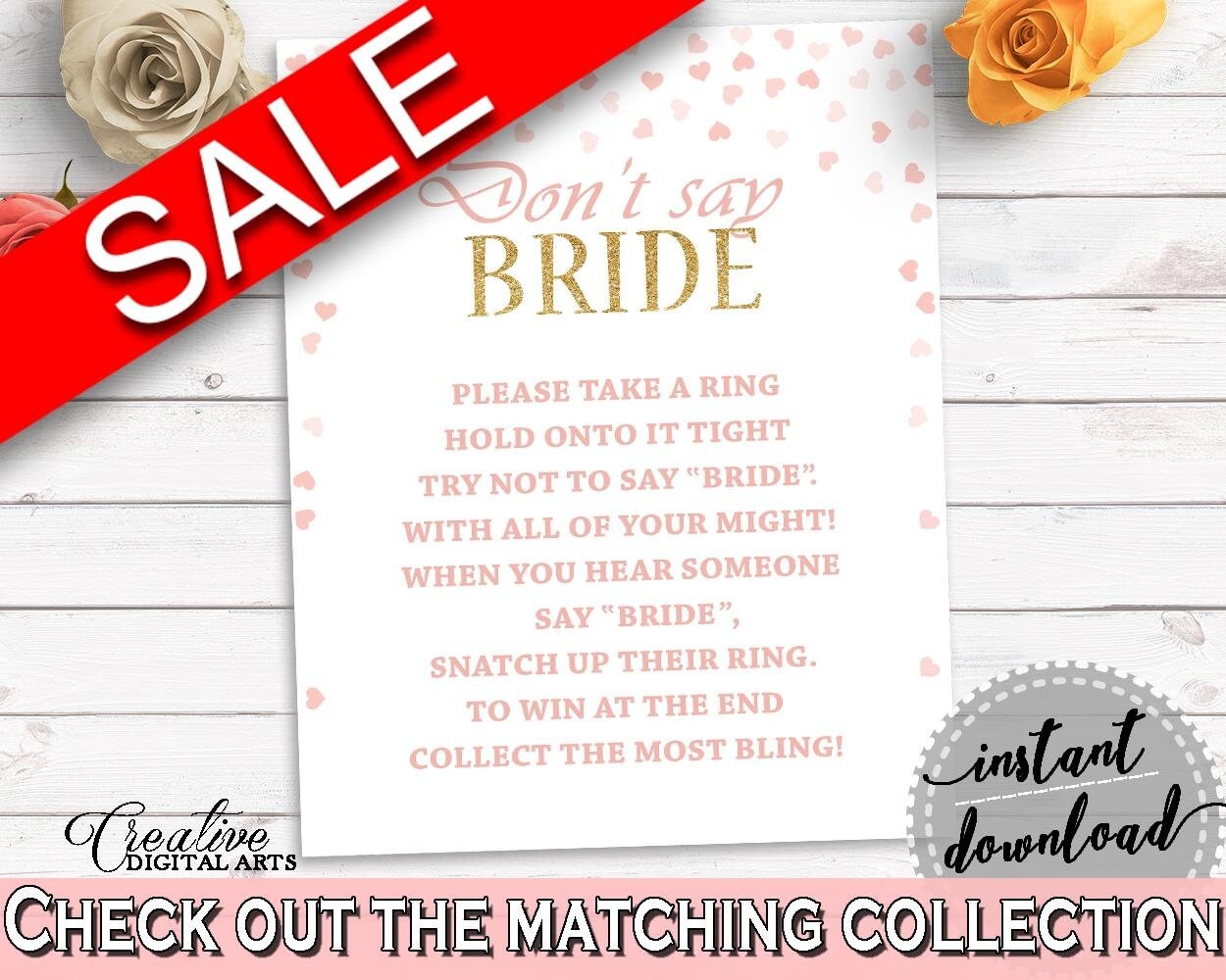 Don t Say Bride Bridal Shower Don t Say Bride Pink And Gold Bridal Shower Don t Say Bride Bridal Shower Pink And Gold Don t Say Bride XZCNH Etsy