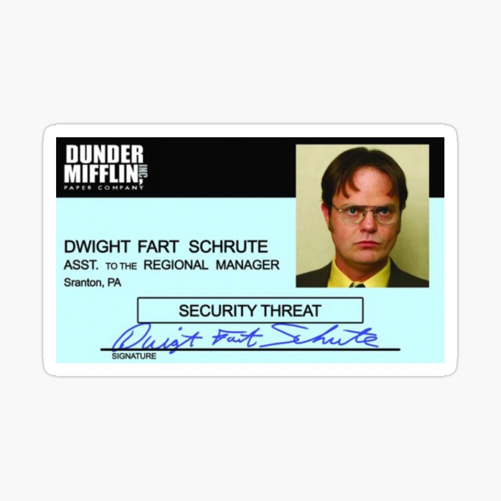 Dwight Schrute ID Badge Magnet For Sale By Abbyconnellyy Redbubble