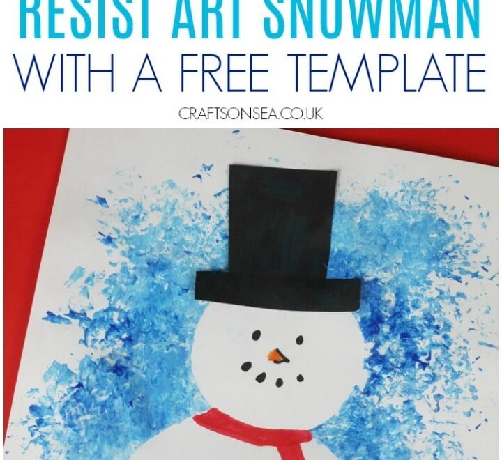 Easy Snowman Art For Kids Resist Art Craft Using Free Template Crafts On Sea