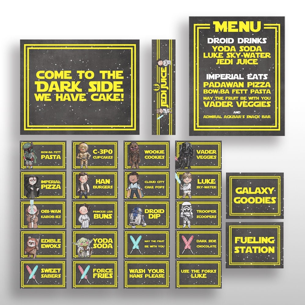 Star Wars Snack Labels Printable