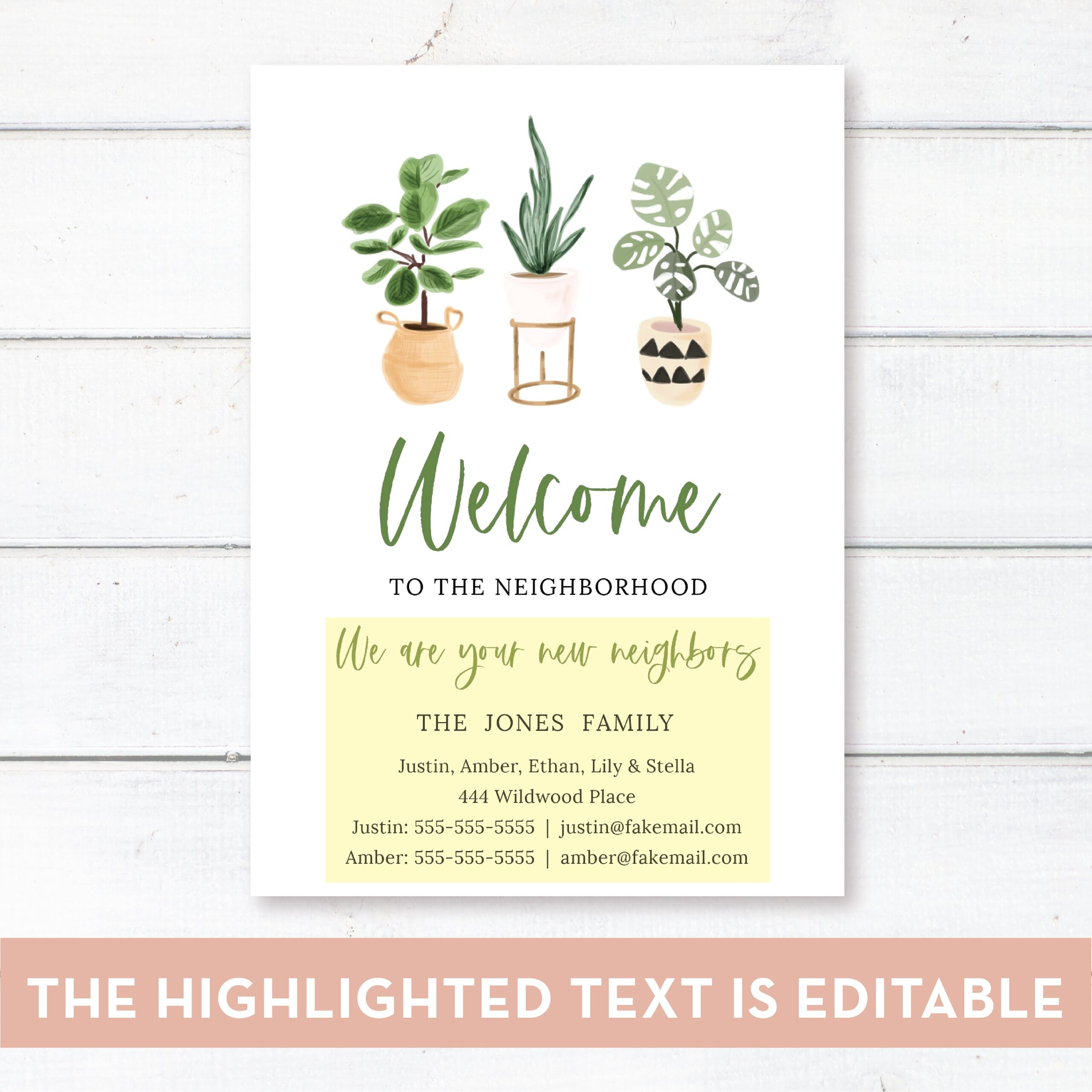 Editable Welcome To The Neighborhood Cards Editable Template Instant Download New Neighbor Gift 0204 Etsy