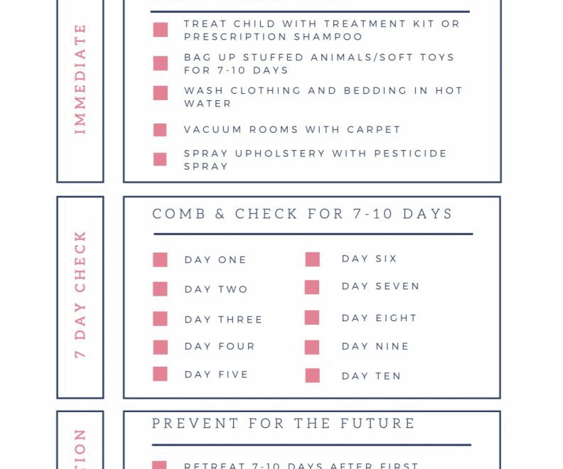 EEK My Kid Has HEAD LICE free Printable Checklist