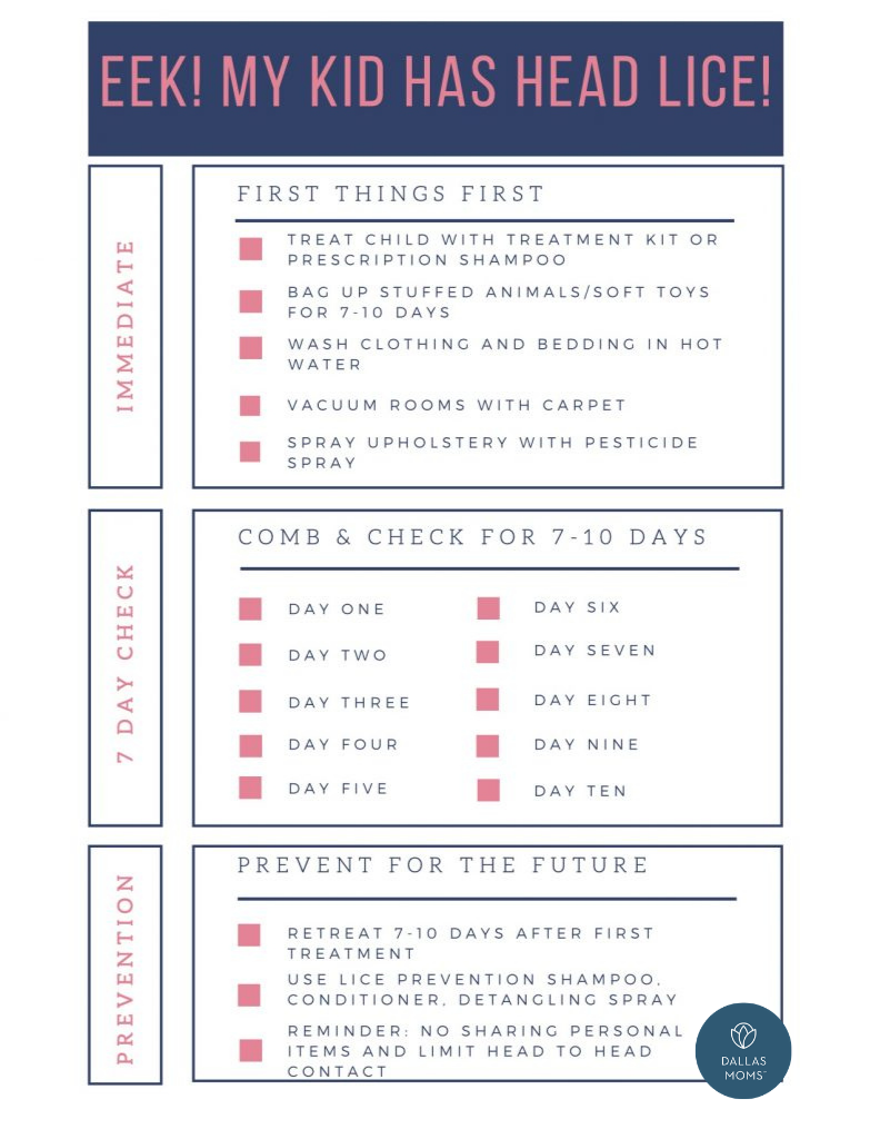 EEK My Kid Has HEAD LICE free Printable Checklist 