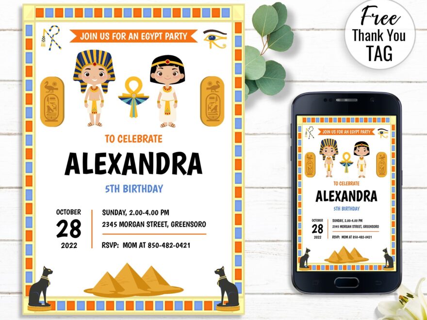 Egypt Birthday Template Ancient Birthday Invite Card Printable Invitation Kids Party Template EDITABLE INSTANT DOWNLOAD Etsy