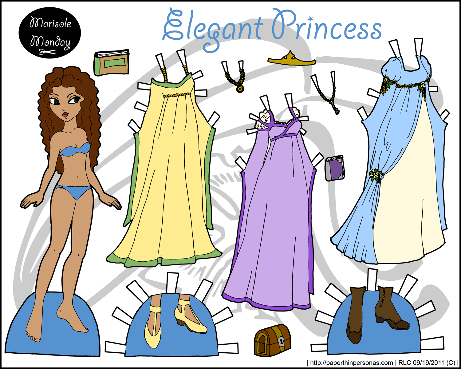 Elegant Princess Paper Doll To Print Paper Thin Personas