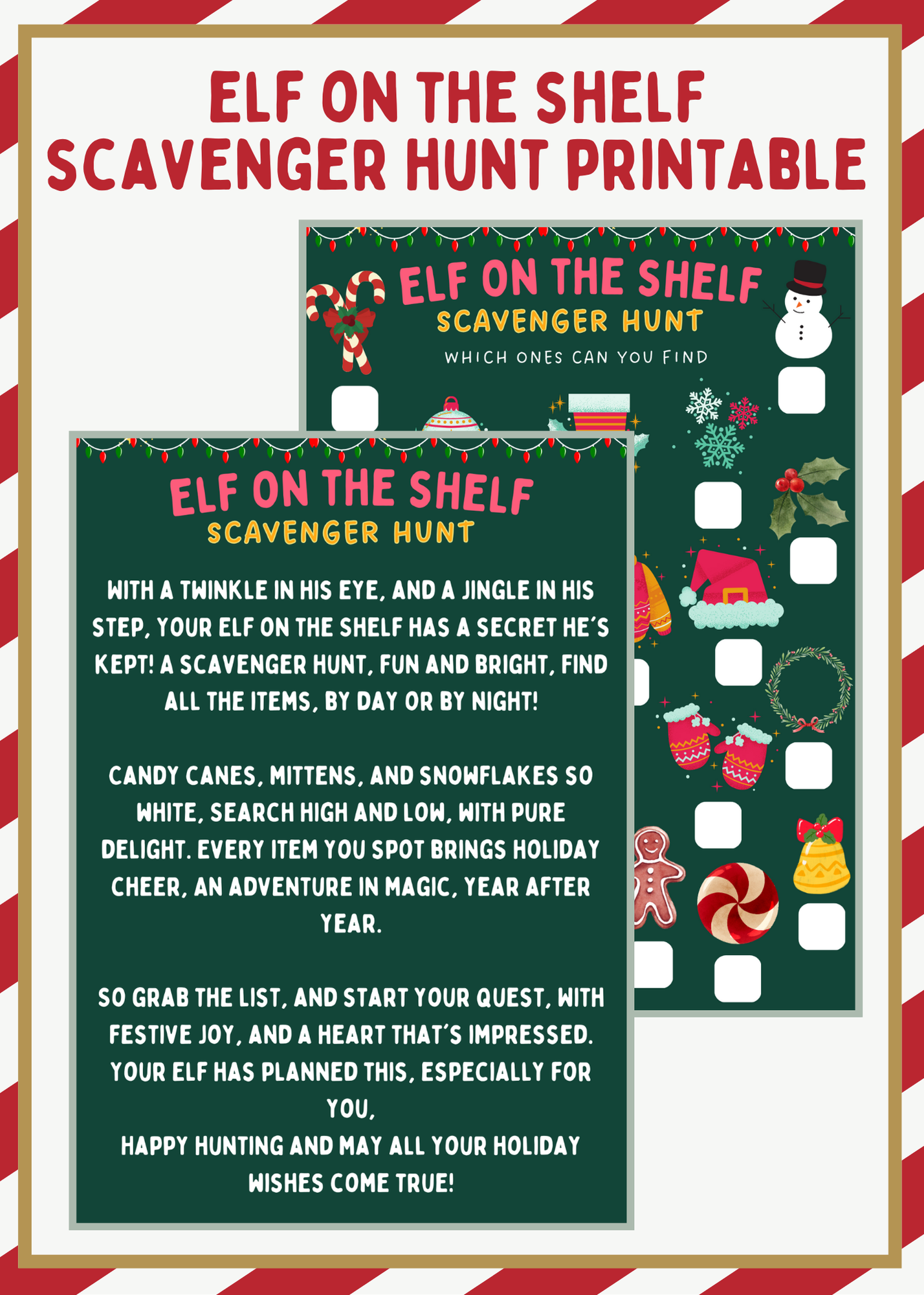Elf On The Shelf Scavenger Hunt Printable And Poem A Sparkle Of Genius