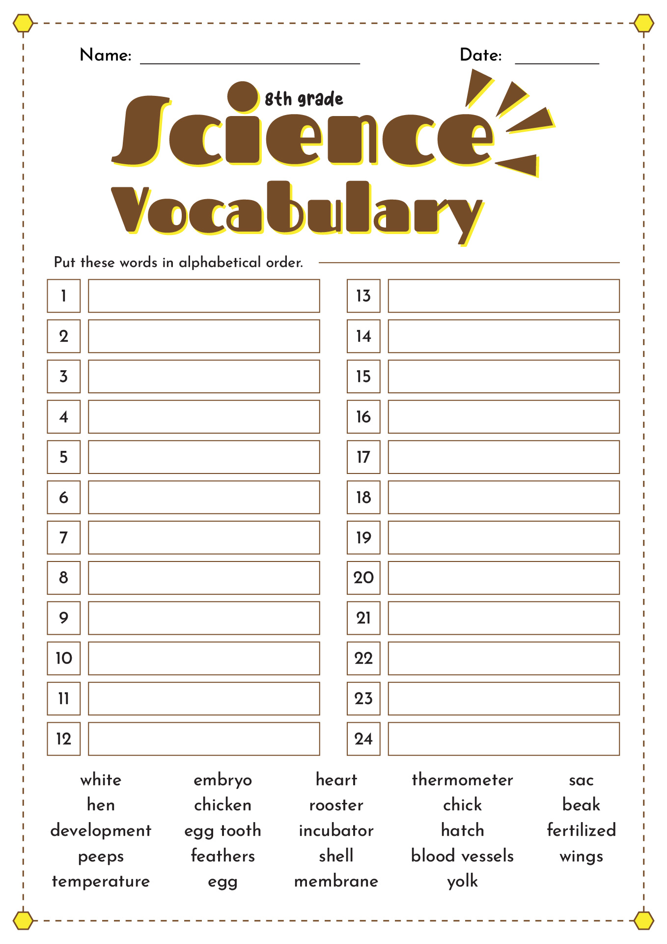 English Worksheets Vocabulary For 8th Graders Worksheets Library