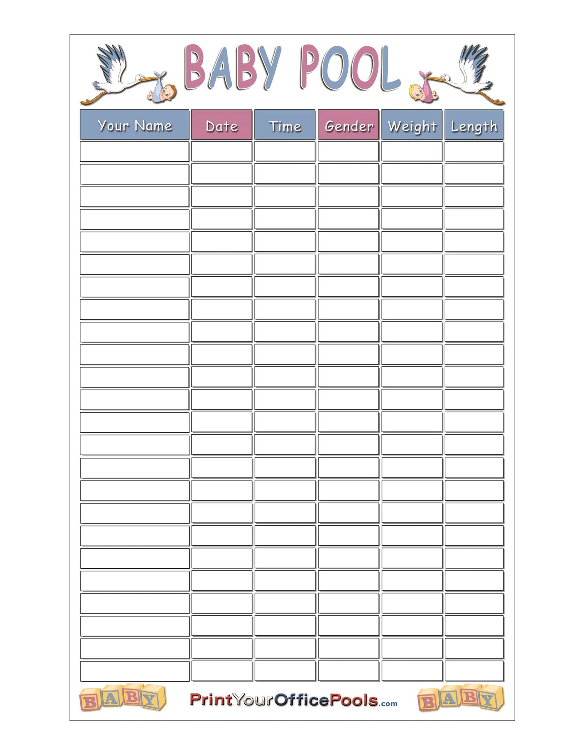 Erasable Baby Birth Pool Guess Game Pregnancy Due Date Baby Shower Party Guess Games Chart 22 X 34 Includes Gender Guess Style includes Pen Etsy