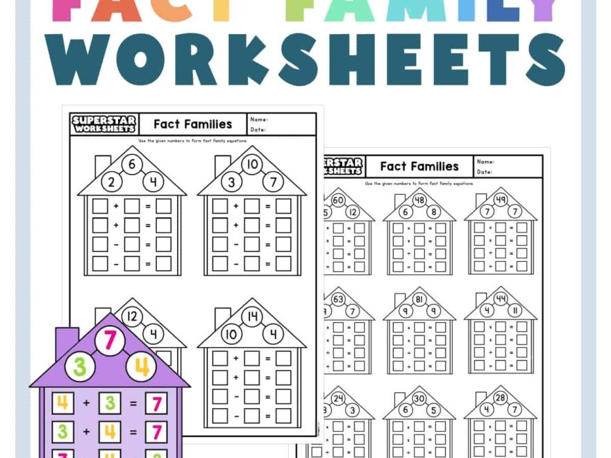 Fact Family Worksheets Superstar Worksheets