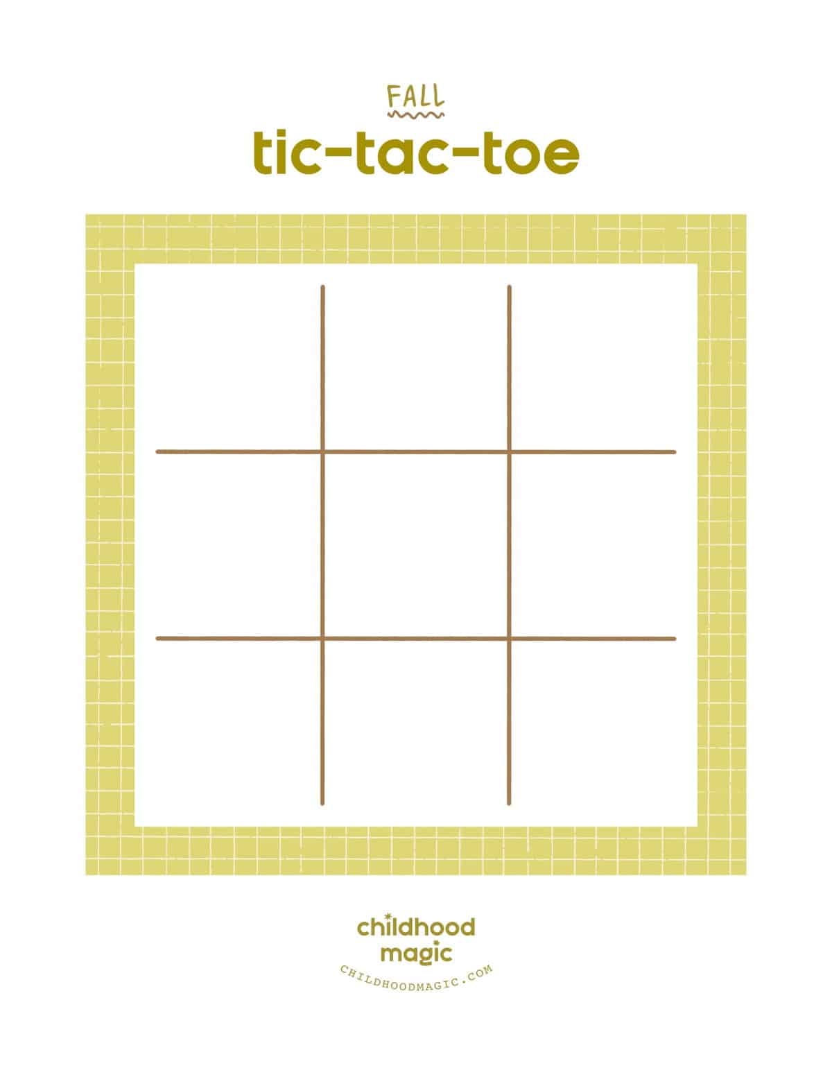 Fall Tic Tac Toe Childhood Magic