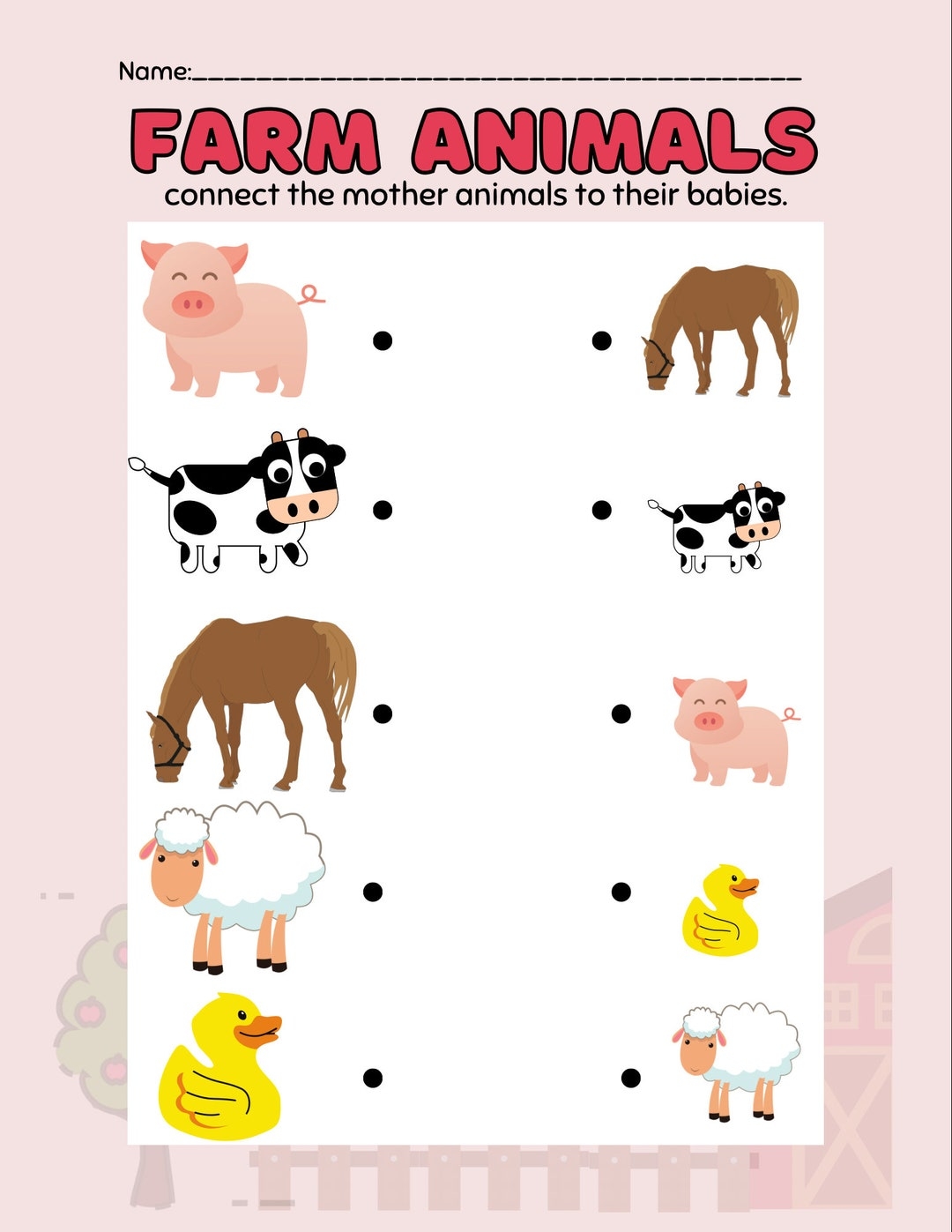 Farm Animals And Their Babies Printables