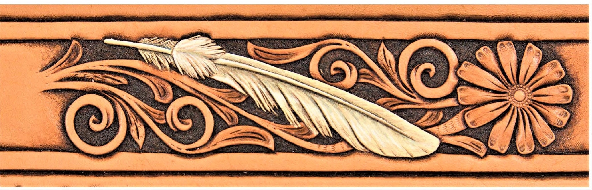 Feather Floral Pattern For 1 3 4 Belt DIGITAL DOWNLOAD Etsy