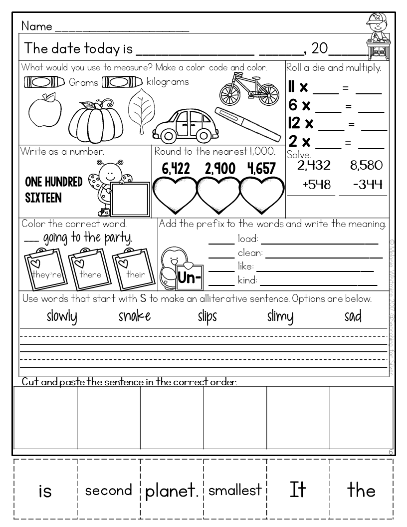 February Morning Work 3rd Grade Made By Teachers