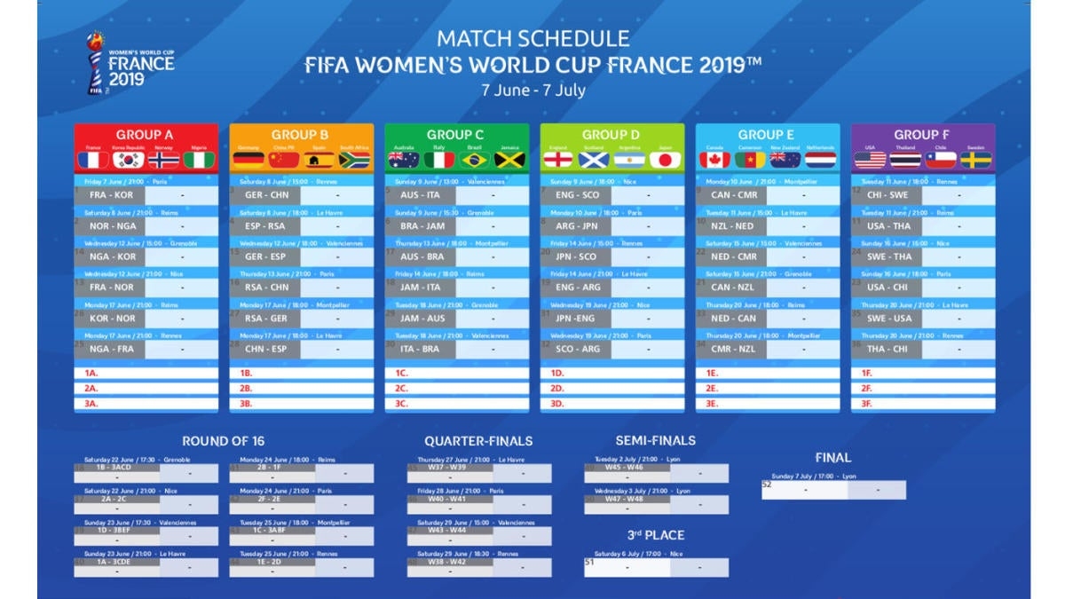 World Cup Tv Schedule Printable