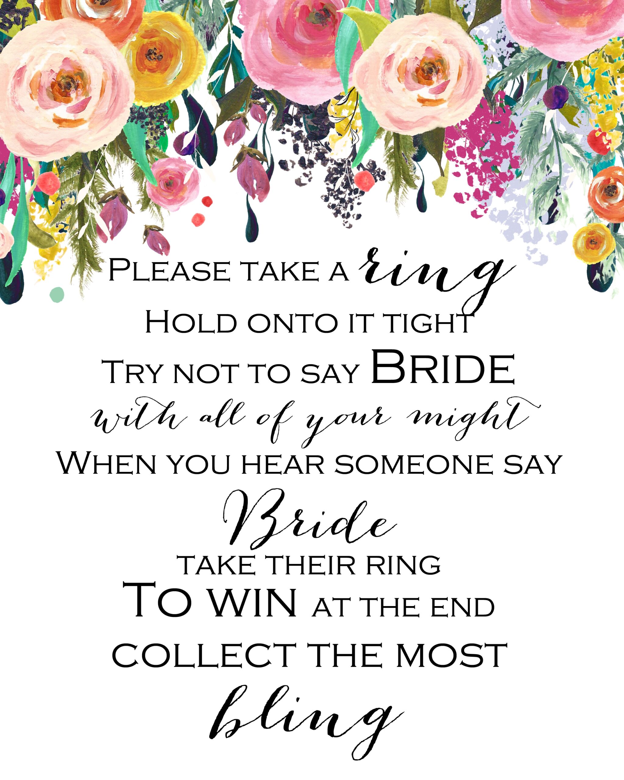 Floral Shabby Chic Garden Bridal Shower Games Magical Printable