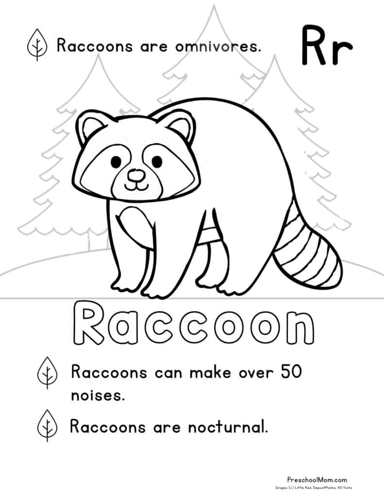 Dinosaur And Raccoon Pages Printable