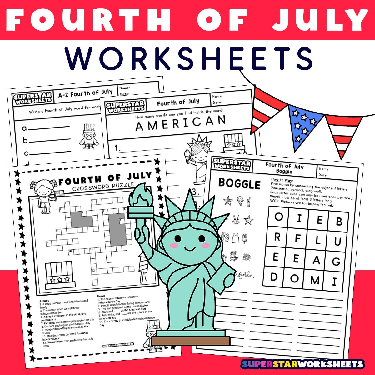 Free Printable Preschool Worksheets 4Th Of July Theme
