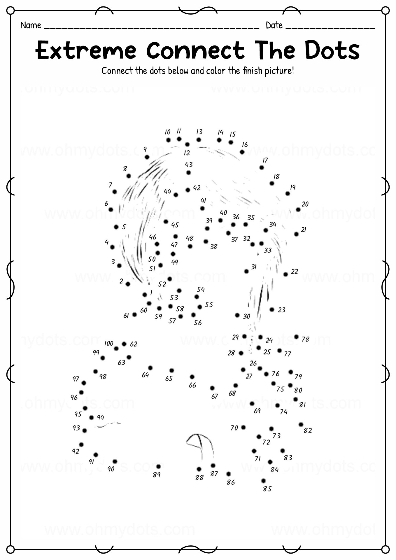 Connect The Dots 1-1000 Printable