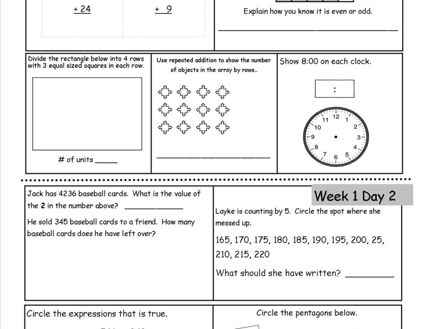 Free 3rd Grade Daily Math Worksheets