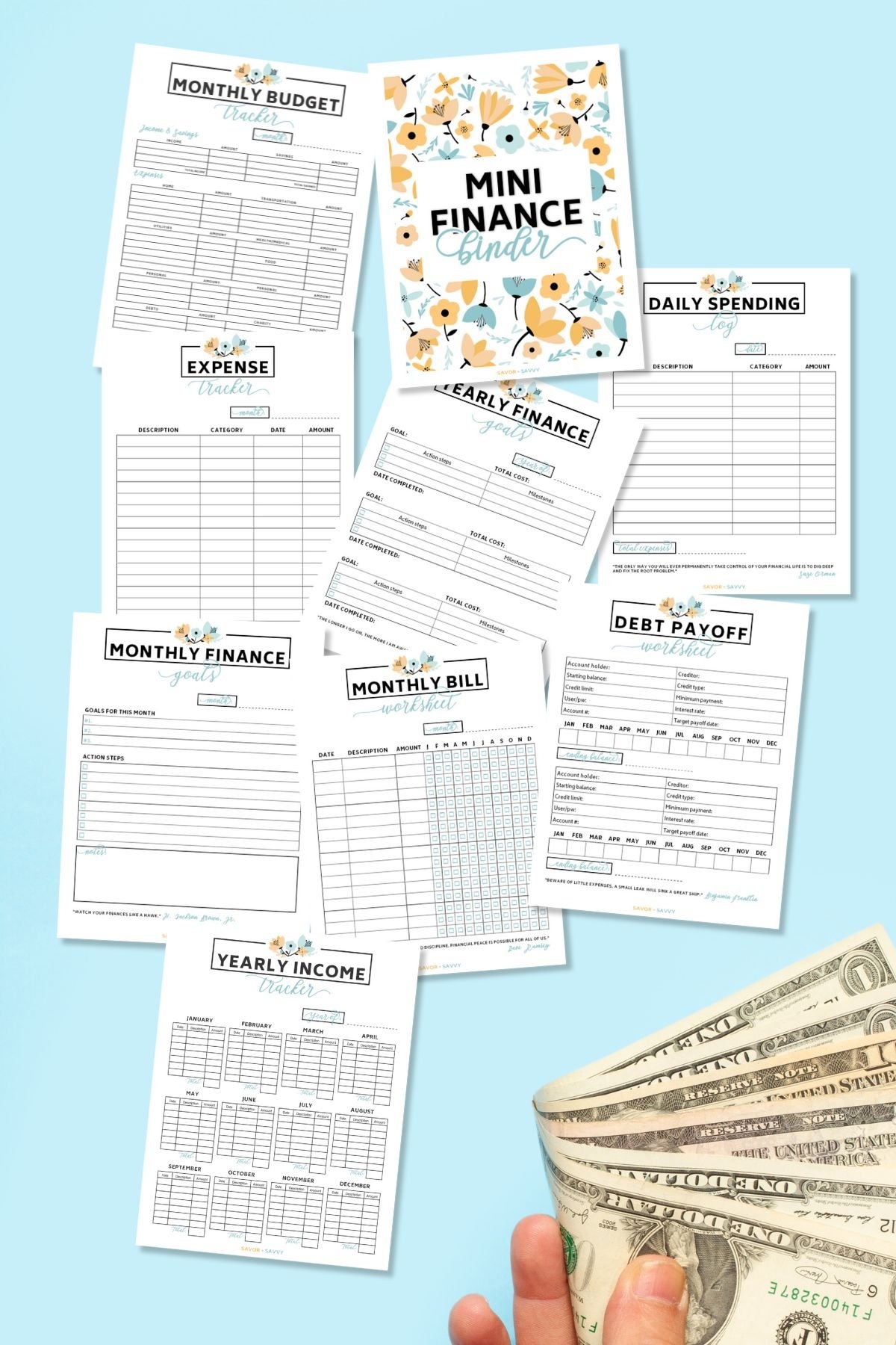 Free 9 Page Mini Budget Binder Printable Savor Savvy
