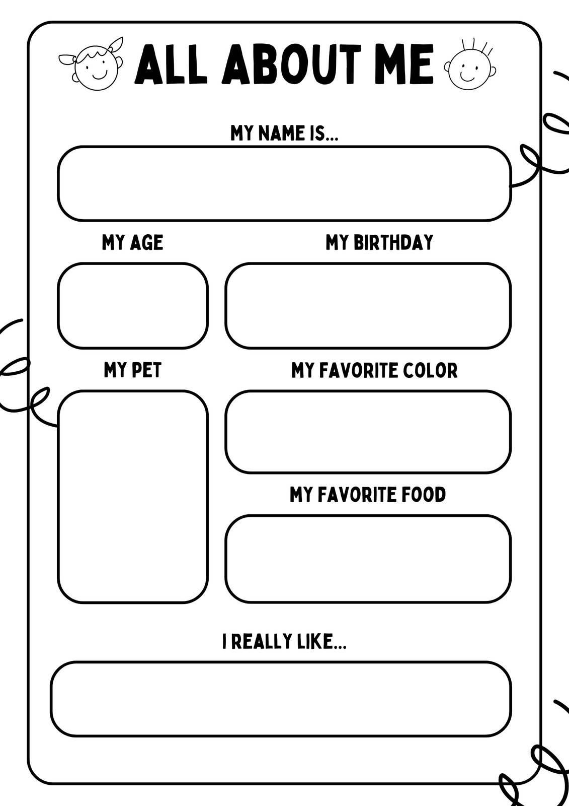 Math About Me Free Printable