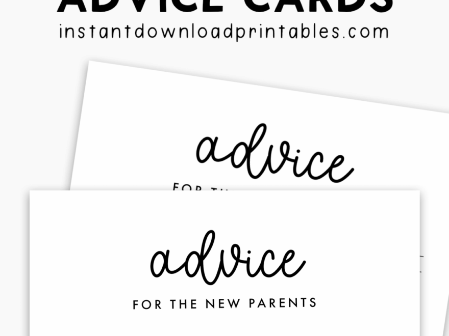 Free Baby Shower Advice For The Parents Card Printables Instant Download Instant Download Printables